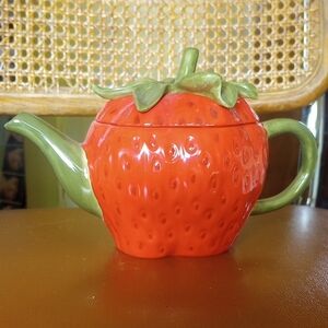 Decorative Ceramic Red & Green Strawberry Teapot by Teleflora